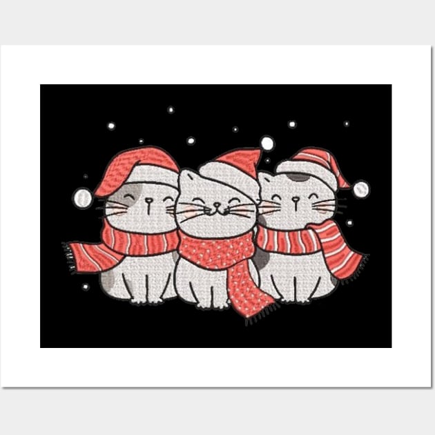 Christmas Cats Wall Art by  El-Aal